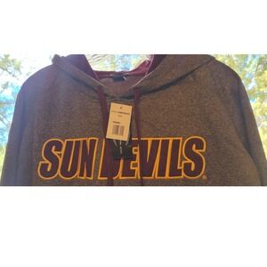 NWT Champion Elite ASU Sun Devils Hoodie Mens Medium Gray Maroon NCAA CEMVE00COS